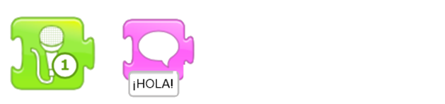 Bloque de audio y de bocadillo Scratch Jr